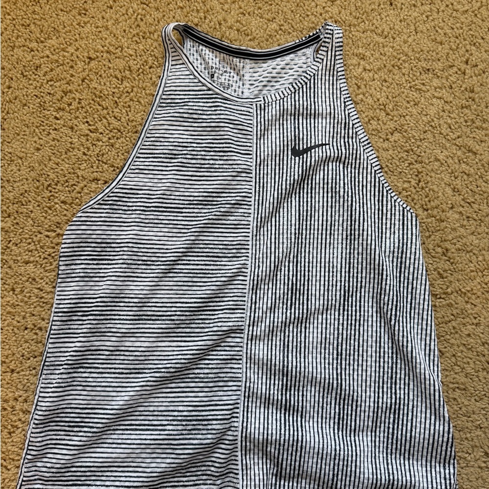 Nike Black and White Striped Tank
